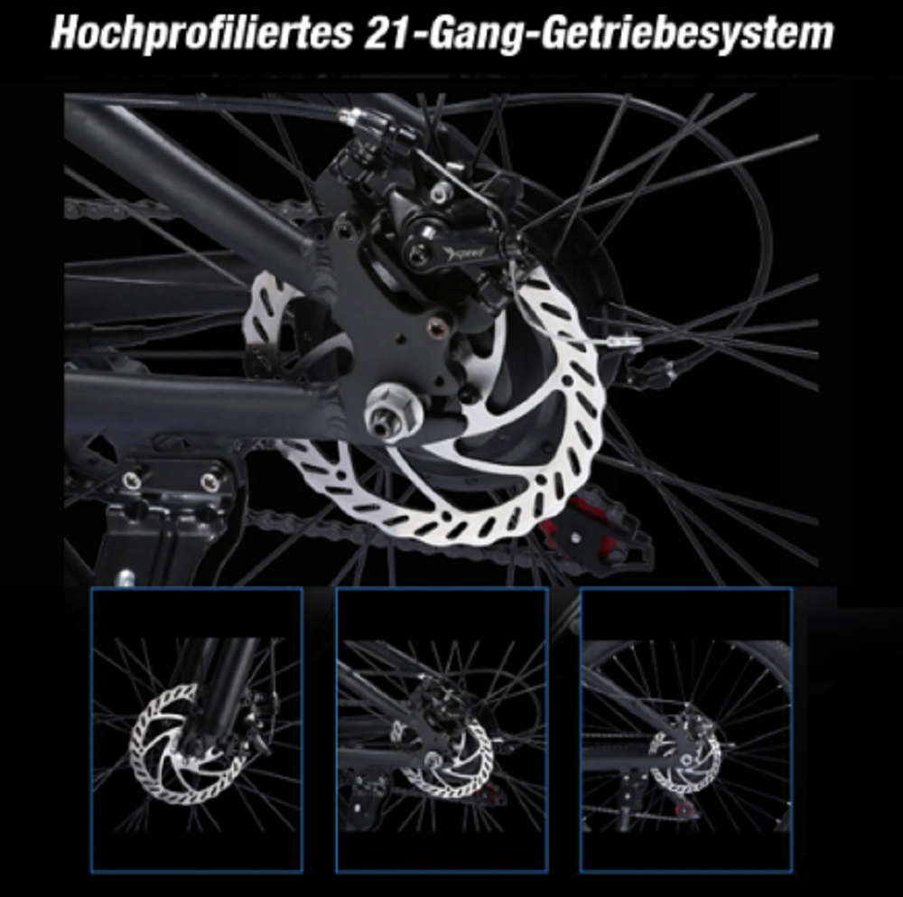 26 Zoll E Bike Herren/Damen, Elektrofahrrad, – Bild 7