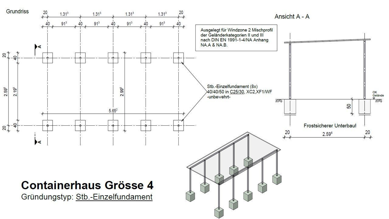 Fahrradgarage Fahrradhaus Mülltonnenhaus Gartenhaus Gr.4 531 x 265 cm mit Holzverkleidung – Bild 6