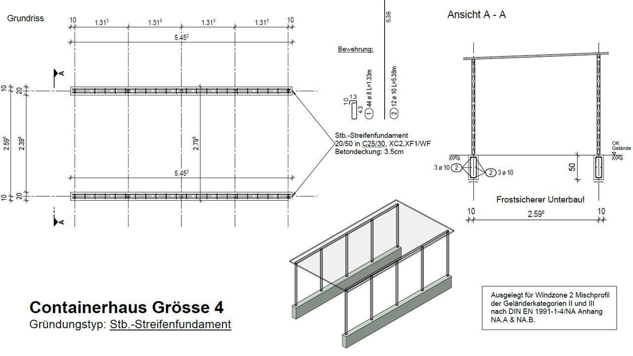 Fahrradgarage Fahrradhaus Mülltonnenhaus Gartenhaus Gr.4 531 x 265 cm mit Holzverkleidung – Bild 7